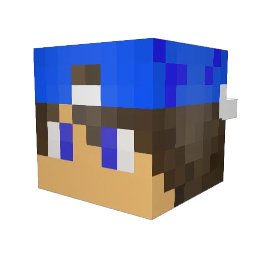 Benson Minecraft avatar head, 3D render