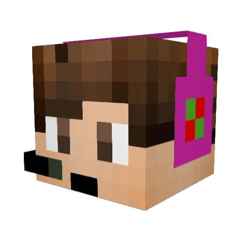 Bentaot Minecraft avatar head, 3D render