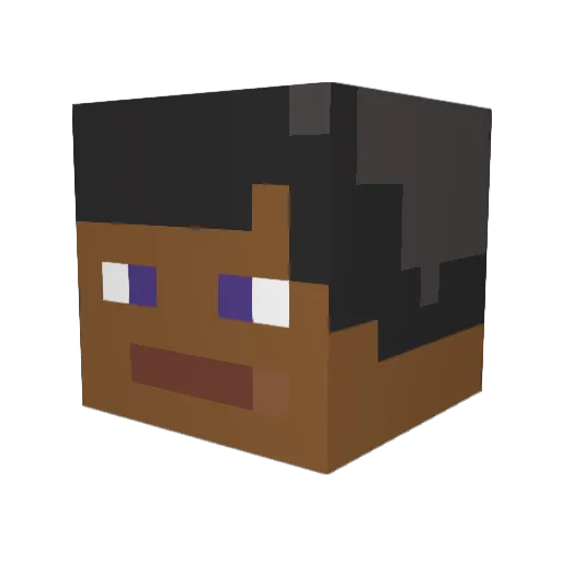 Bentbot Minecraft avatar head, 3D render