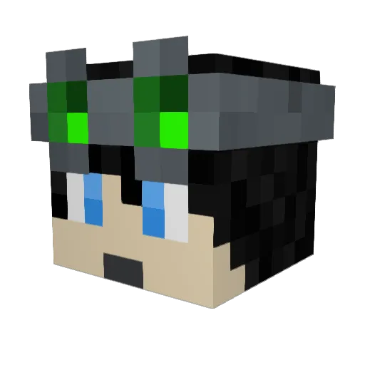 Bentobaku Minecraft avatar head, 3D render