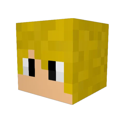 Bentoinhas Minecraft avatar head, 3D render
