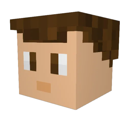 Benval Minecraft avatar head, 3D render