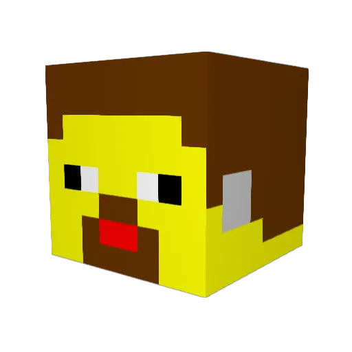 Benx1212 Minecraft avatar head, 3D render