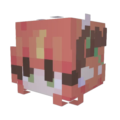 Benxlle Minecraft avatar head, 3D render