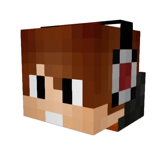 BenyaBro Minecraft avatar head, 3D render