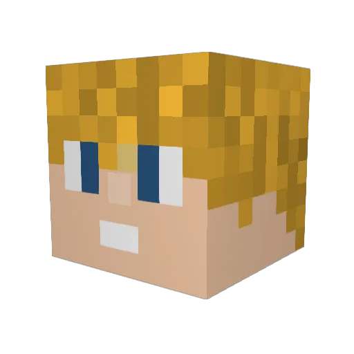 Benyusz Minecraft avatar head, 3D render