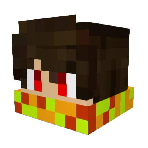 BenziOff Minecraft avatar head, 3D render