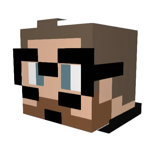 Benzibub Minecraft avatar head, 3D render