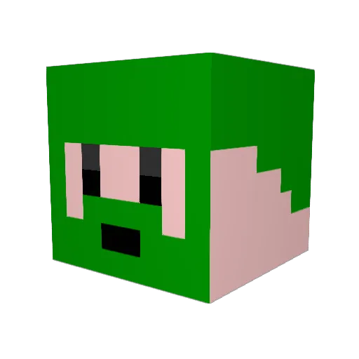Benzzor Minecraft avatar head, 3D render