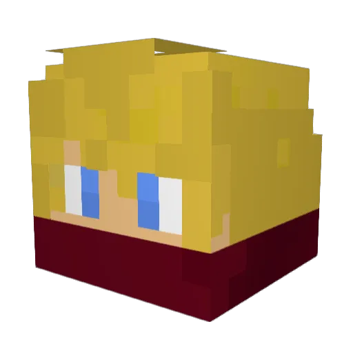 Beoc Minecraft avatar head, 3D render