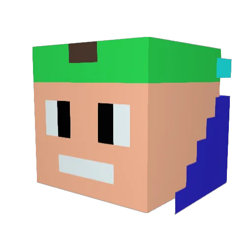 Beoliveira Minecraft avatar head, 3D render