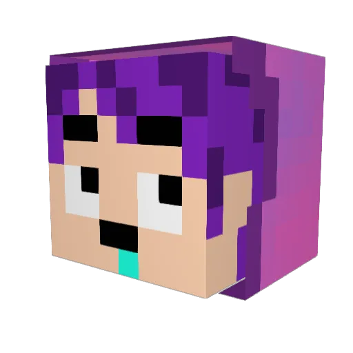BeouBeou Minecraft avatar head, 3D render