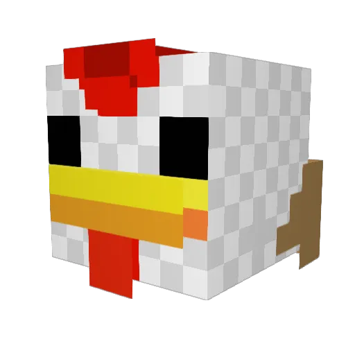 Bepas Minecraft avatar head, 3D render