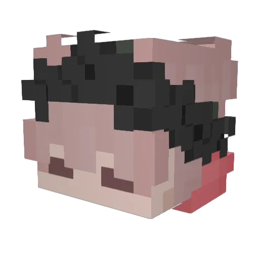 BerangX Minecraft avatar head, 3D render