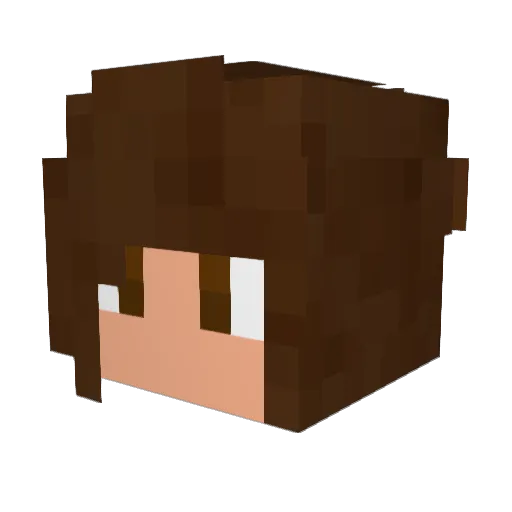 BereniceRC Minecraft avatar head, 3D render