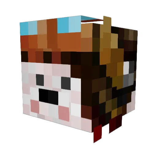 Beretta Minecraft avatar head, 3D render