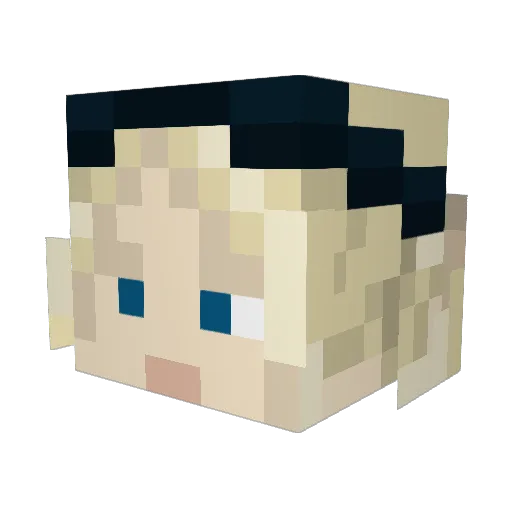 BergdorfBrunette Minecraft avatar head, 3D render