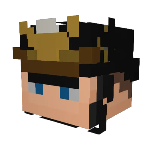 Bergentiger Minecraft avatar head, 3D render