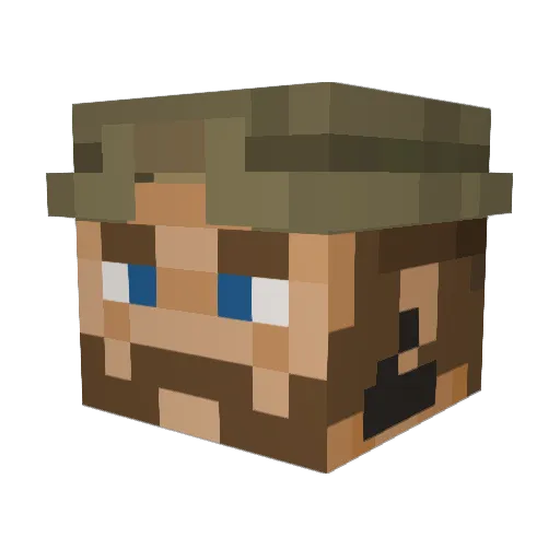 Beriault Minecraft avatar head, 3D render