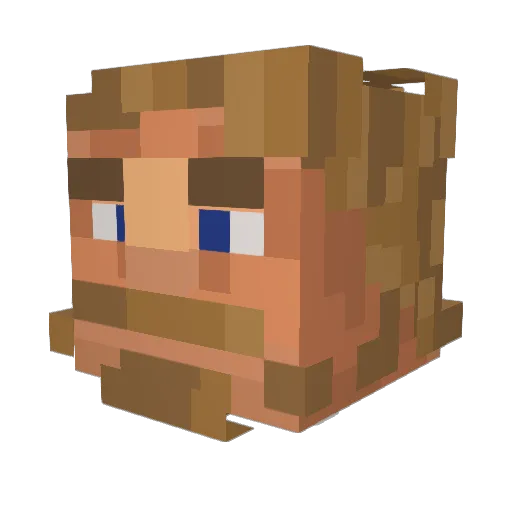 BerkaiXD Minecraft avatar head, 3D render
