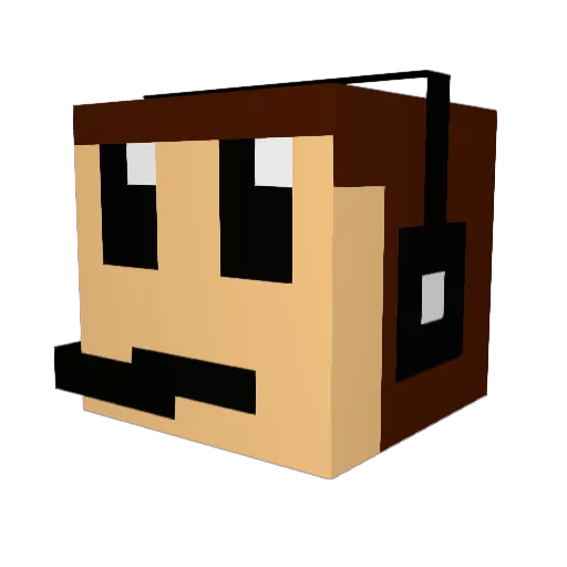 Berkomin Minecraft avatar head, 3D render