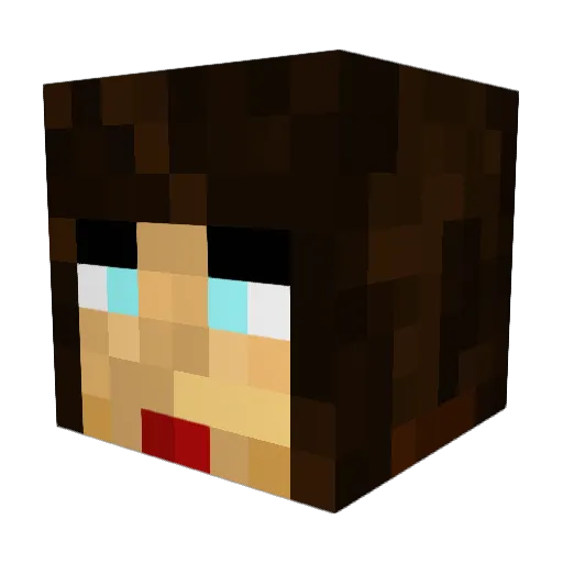 BerkyB Minecraft avatar head, 3D render