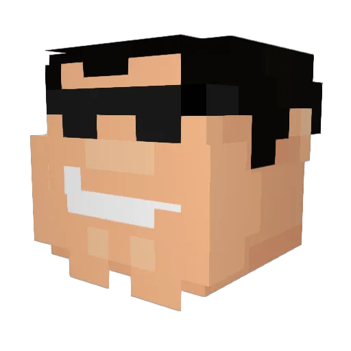 BerlinerPils Minecraft avatar head, 3D render