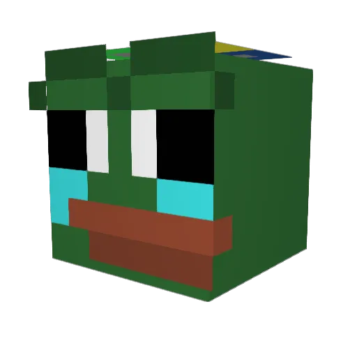Berlu Minecraft avatar head, 3D render