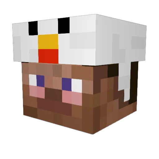 Berluo Minecraft avatar head, 3D render