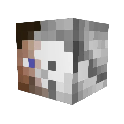 Bermudes_ Minecraft avatar head, 3D render