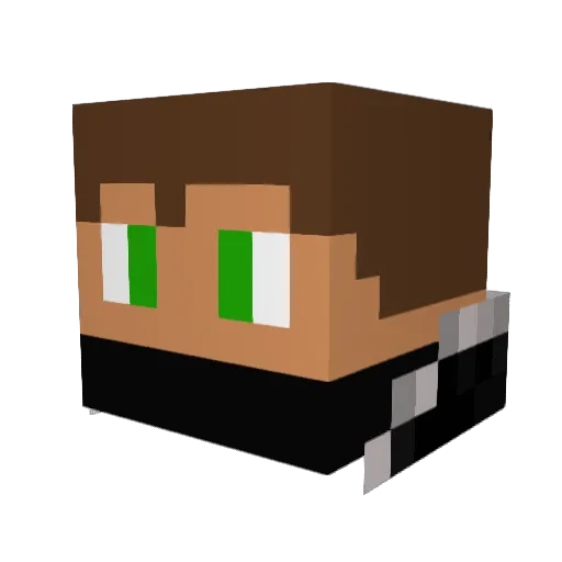 BernHam Minecraft avatar head, 3D render