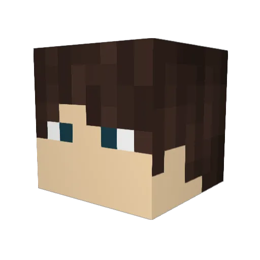 BernardRieux Minecraft avatar head, 3D render