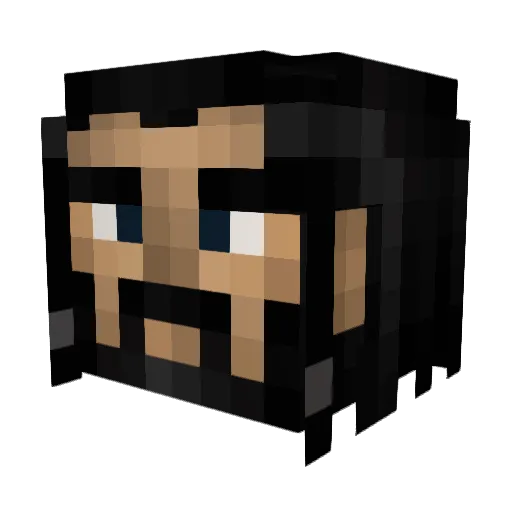 Bernebern Minecraft avatar head, 3D render