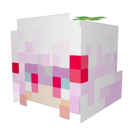 BerniMoxi Minecraft avatar head, 3D render