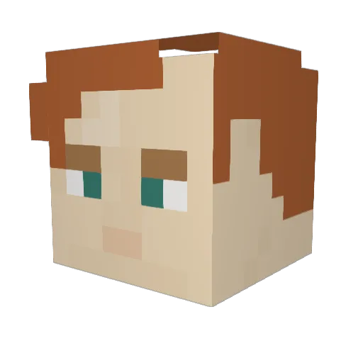 Berny Minecraft avatar head, 3D render
