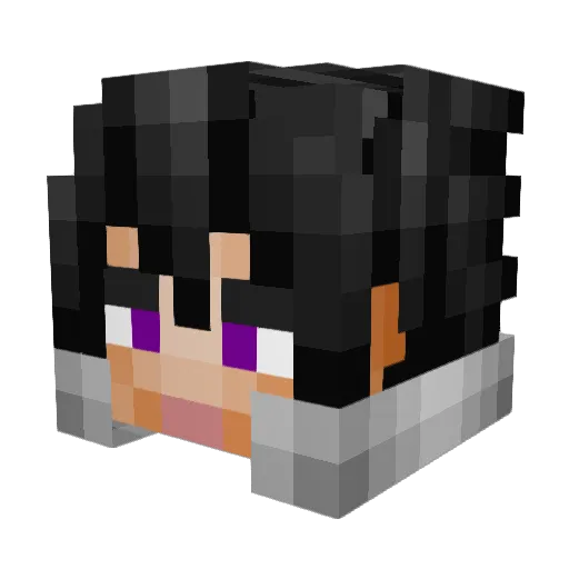 Bernz_ Minecraft avatar head, 3D render