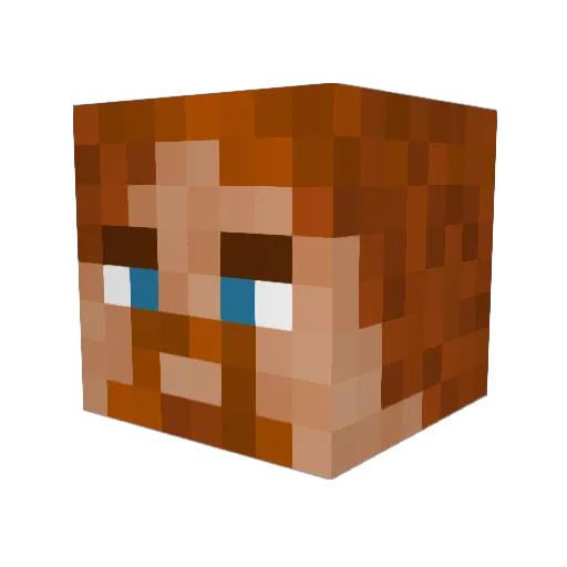 Beros Minecraft avatar head, 3D render