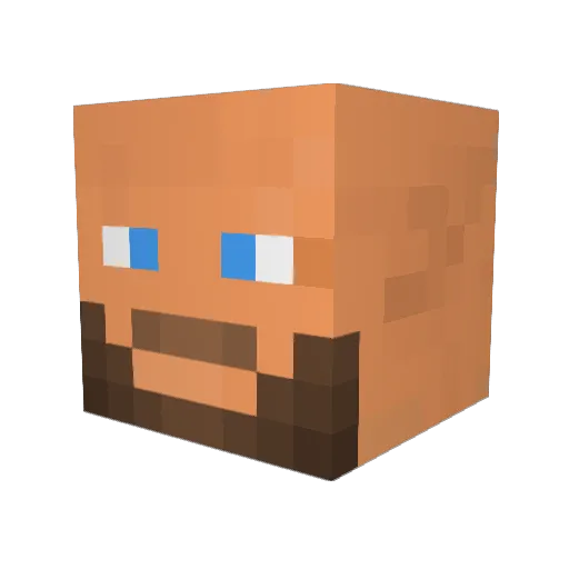 Berqy Minecraft avatar head, 3D render