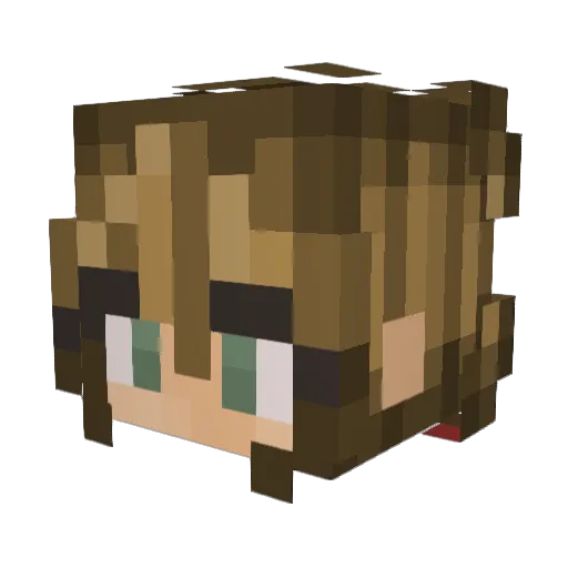 BerriRose Minecraft avatar head, 3D render