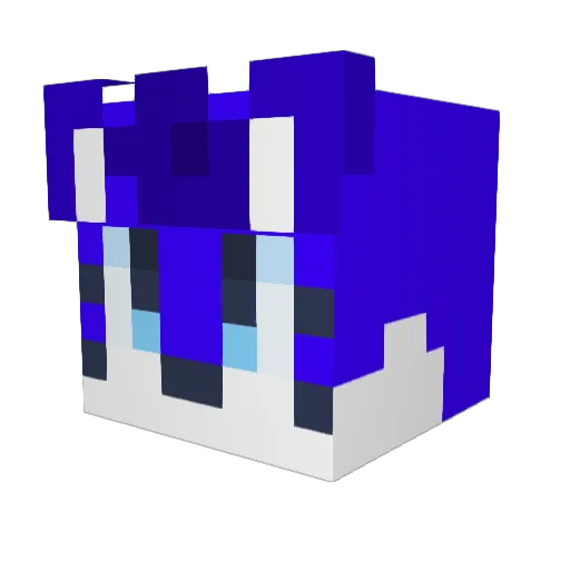BerryBlueFox Minecraft avatar head, 3D render