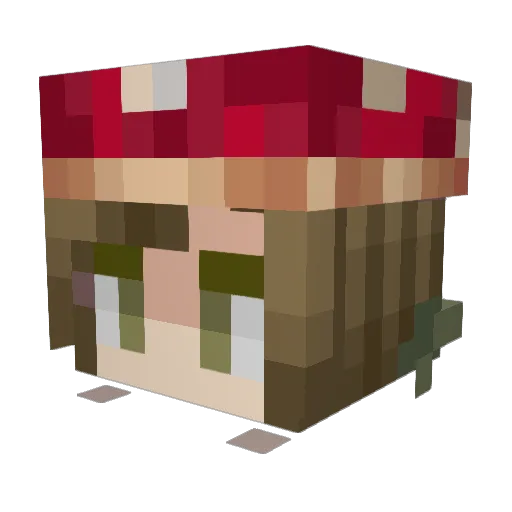 BerryCocoa Minecraft avatar head, 3D render