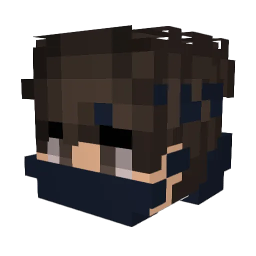 BerrySW Minecraft avatar head, 3D render