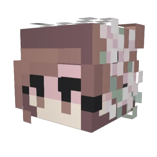 Berryfingers_ Minecraft avatar head, 3D render