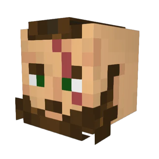 BerserkerBeard Minecraft avatar head, 3D render