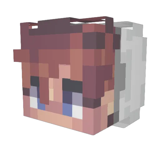 Berthas Minecraft avatar head, 3D render