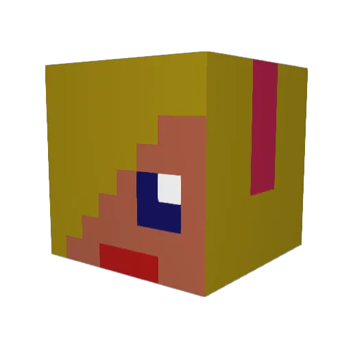 Bertilina Minecraft avatar head, 3D render