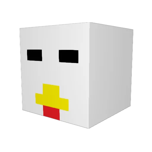 Berton Minecraft avatar head, 3D render