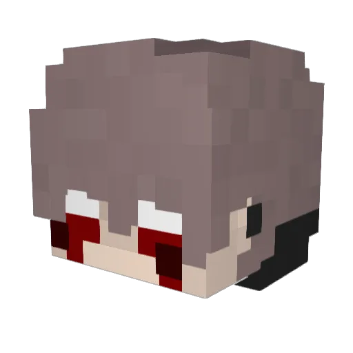 Berunq Minecraft avatar head, 3D render