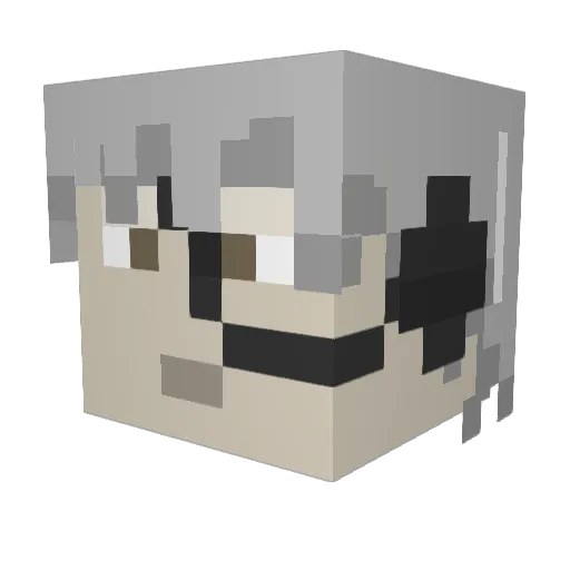 Beryllium Minecraft avatar head, 3D render