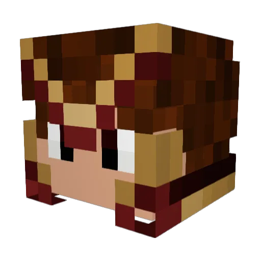Berzherk Minecraft avatar head, 3D render